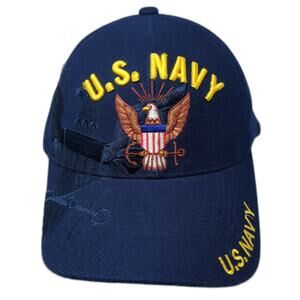 Caps Club US Navy Baseball Cap Blue One Size Eagle Shadow Embroidery Strap Hat